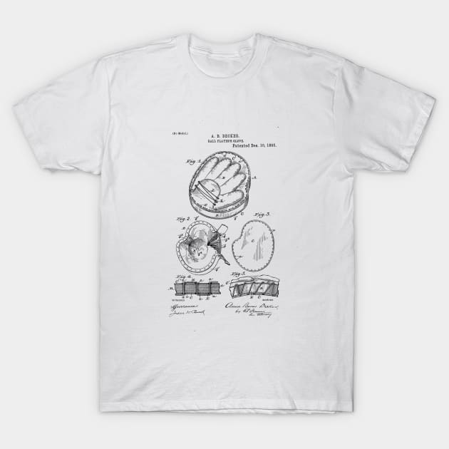 Baseball Glove Patent Drawing T-Shirt by skstring